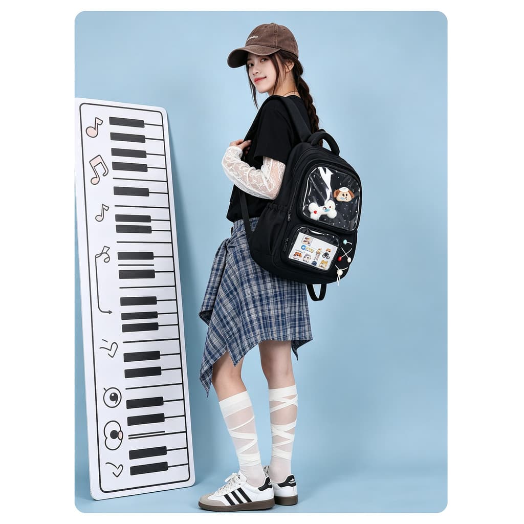 Mochila escolar estudante do ensino médio feminino 2026 novo estilo saco de dor moda feminina mochila All-Match grande c