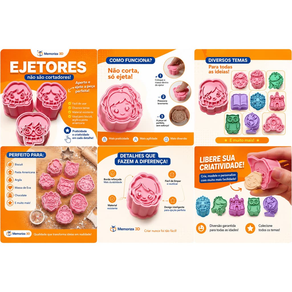 Ejetor para Brigadeiro Doces Biscuit Pasta Americana | Vários Temas” com as 35 variações individuais