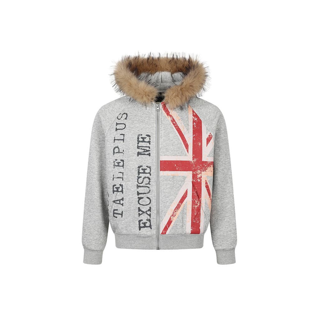 Estilo americano rua gola de pele moletom com capuz masculino feminino solto angustiado carta impressa Cardigan jaqueta