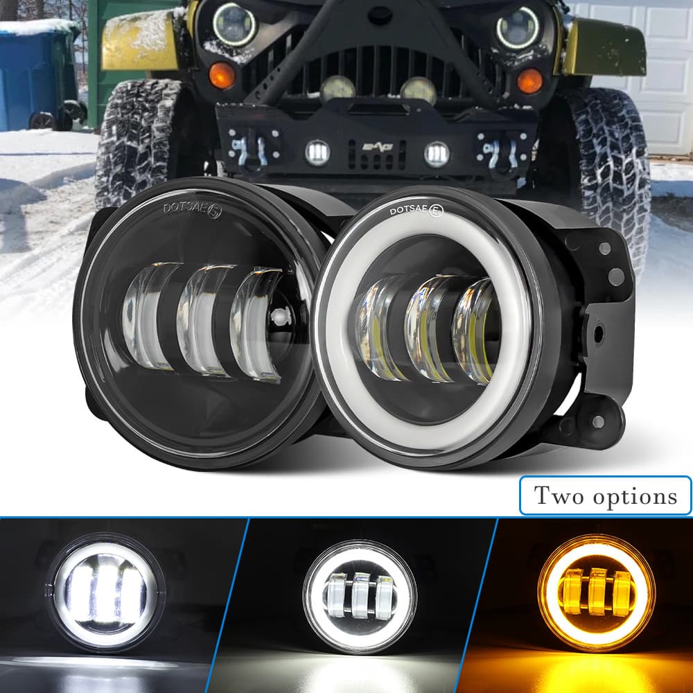 4 Polegada Redondo LED Luzes De Nevoeiro Auto Carro Lâmpada DRL Frente Lâmpadas Condução Para JeepWrangler JK Dodge Citr