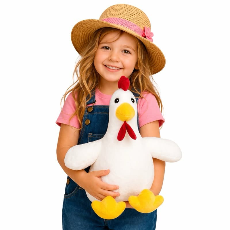 Galinha De Pelúcia Realista Decoração Fazendinha 30 Cm