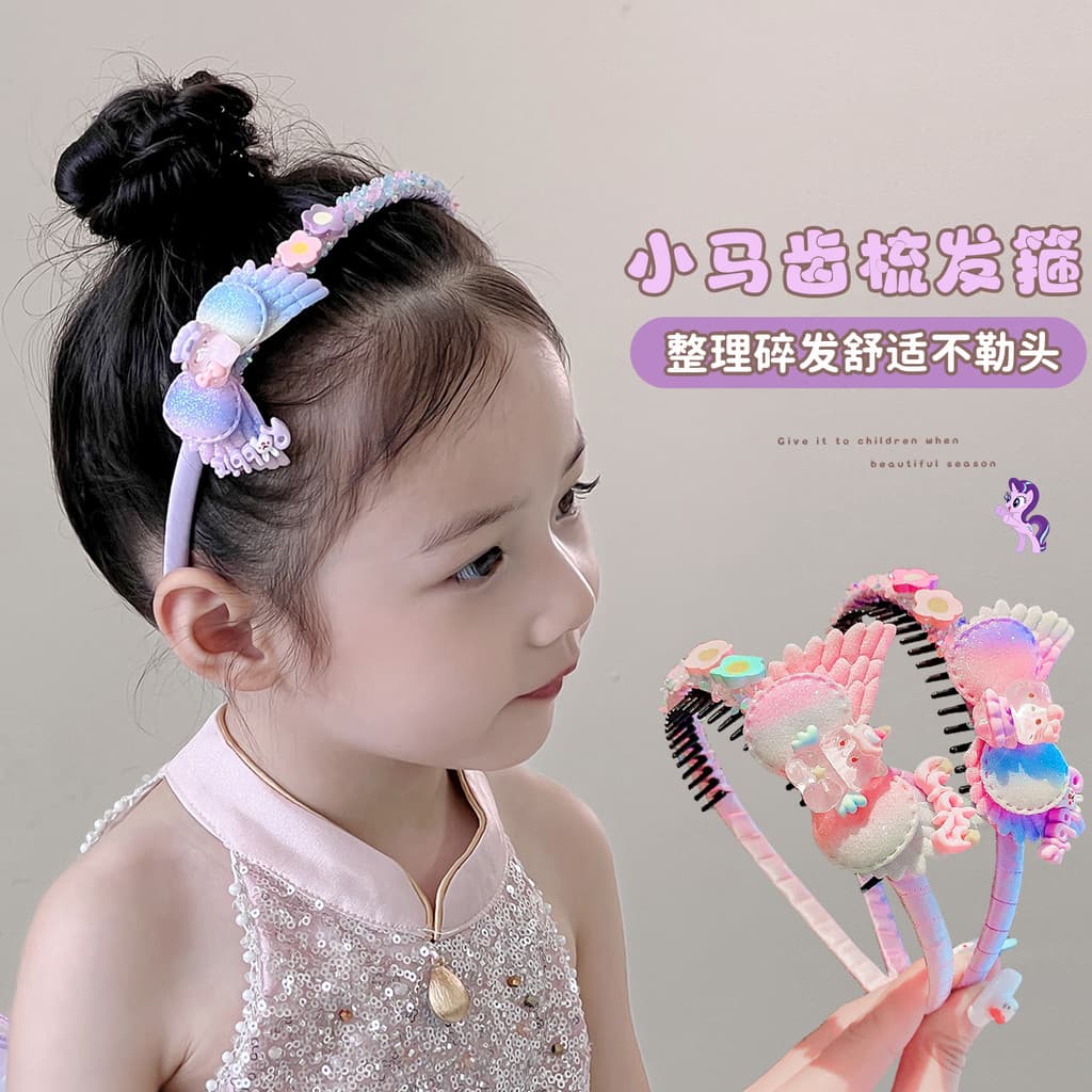 Crianças bandana meninas com dentes Anti-deslizamento bandana meninas bonito imprensa cabelo não estrangular a cabeça ca
