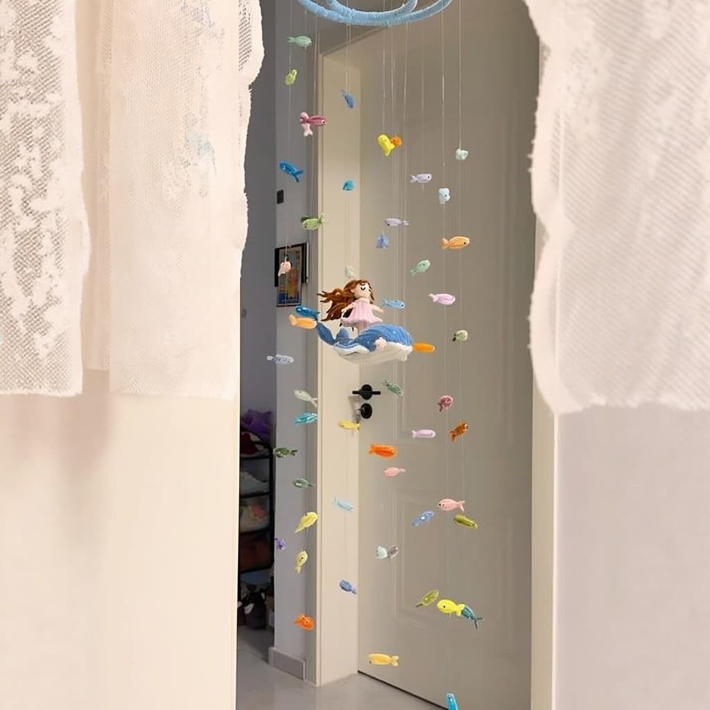 Cura pequeno peixe sinos de vento torção vara artesanal diy pacote Material enviar namorada pequenos presentes surpresa
