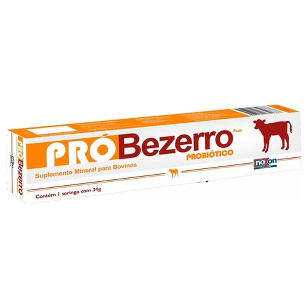 Probiótico Pró Bezerro Plus 34g Suplemento Mineral Bovino Noxon Bezerro Vaca Leite Corte Diarreia Estresse