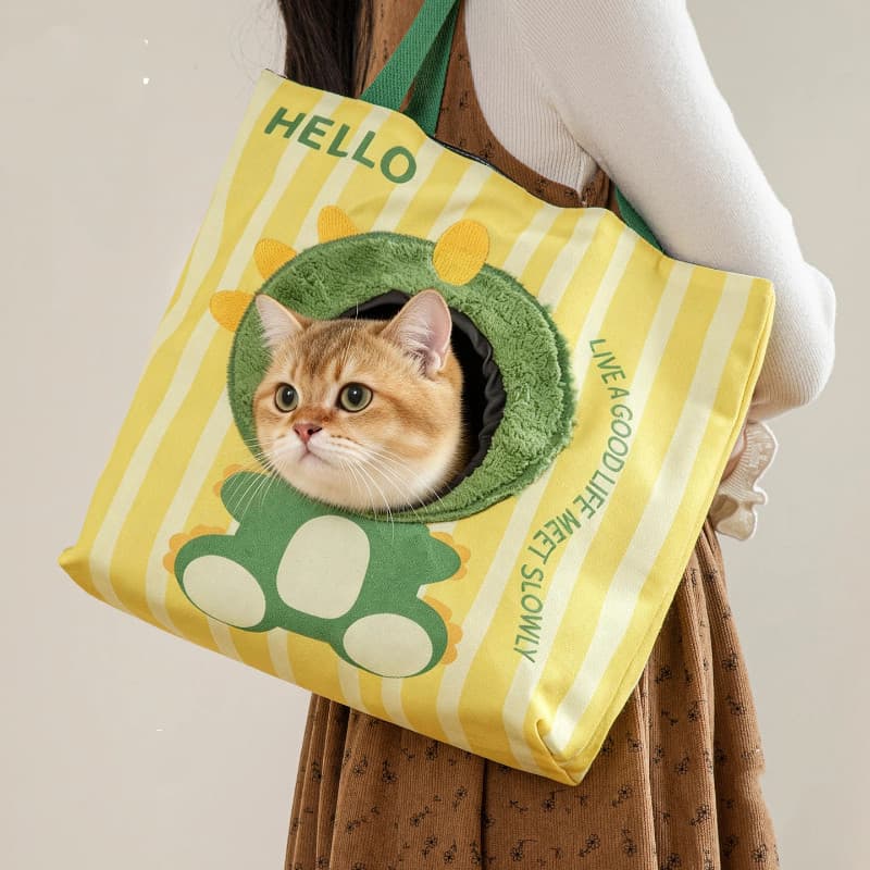 Bonito Dos Desenhos Animados Gato Transportadora Saco De Lona Head-Out Ombro Sacola Portátil Pet Viagem Para Gatos Cães