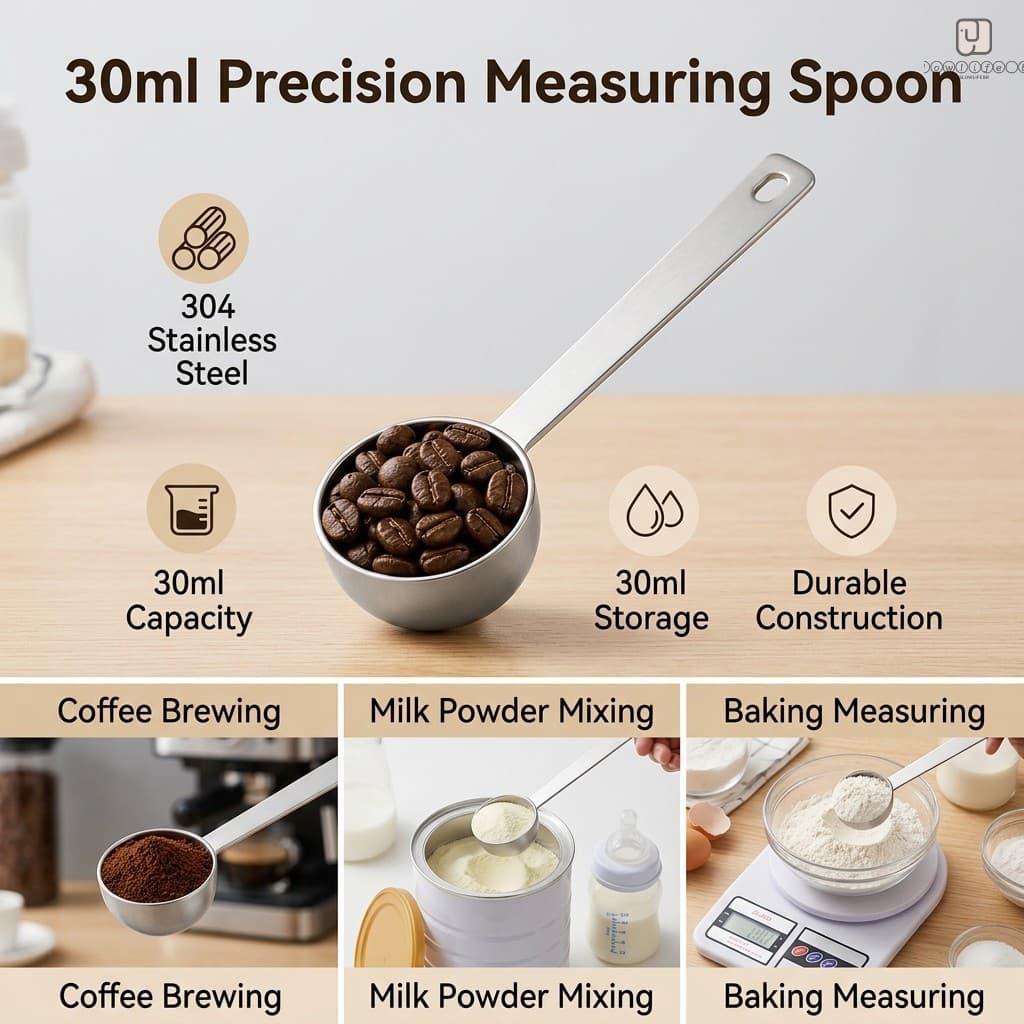 Colher Medidora De Cabo Longo De Aço Inoxidável 304 5ml 15ml 30ml Para Cozimento De Leite Em Pó De Café