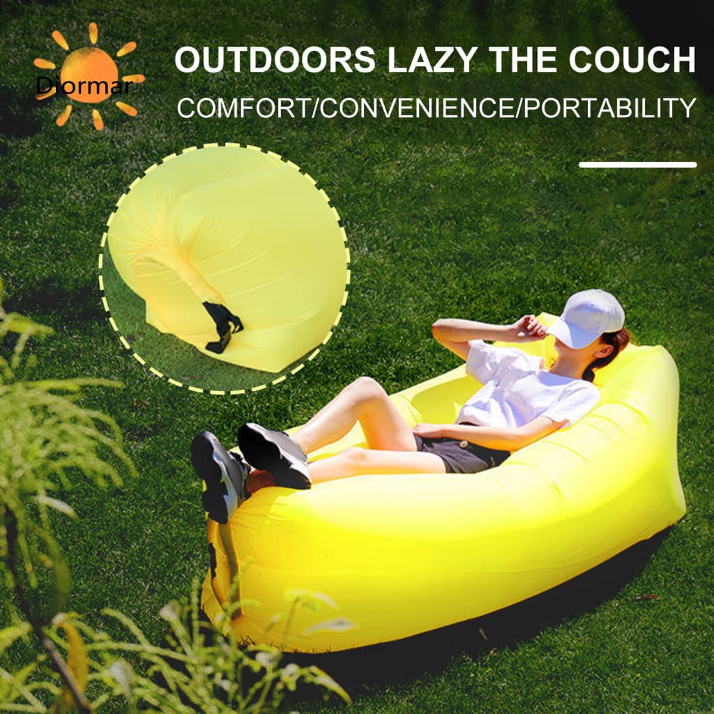 Lazy Sofa Outdoor Air Portable Lounger Lightweight Waterproof Dual Chambers Holds Up to 441 Lbs Easy Inflate Durable Mat