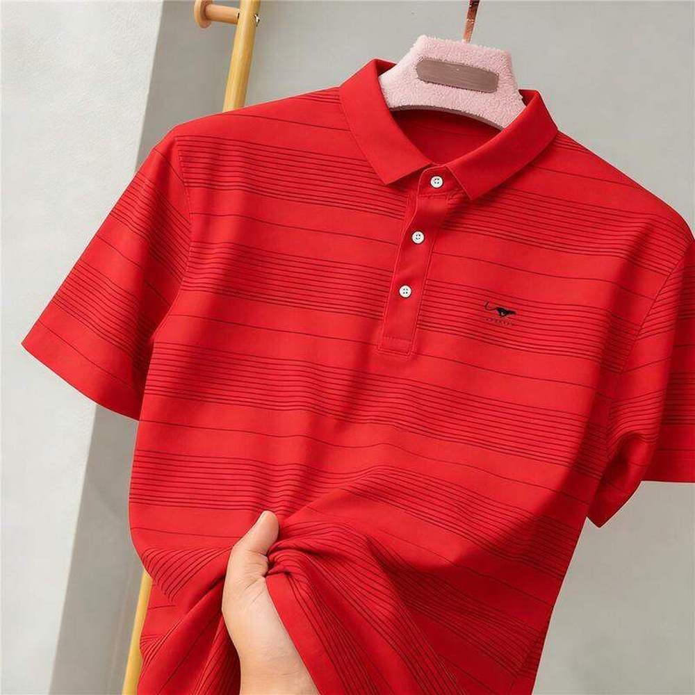 Camisa Polo masculina xadrez respirável - versão Regular de verão ou tênis de golfe negócios Casual colarinho Top