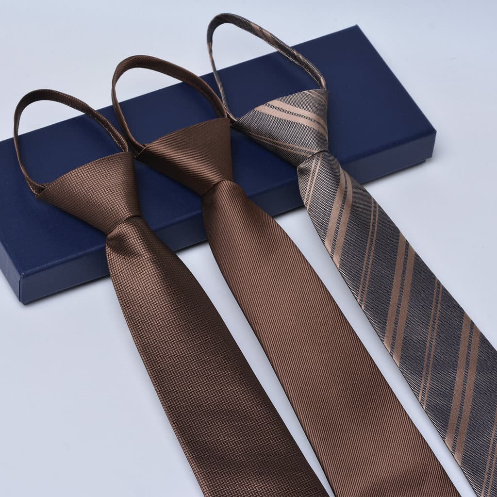 Gravata marrom sarja marrom estilo treinamento masculino livre preguiçoso fácil de puxar roupa Formal gravata borboleta