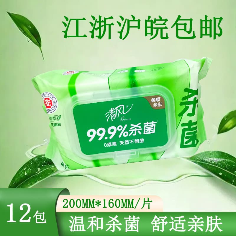 Breeze Lenços umedecidos Royal Herbal Antibacteriano Removível Lenços umedecidos 80 peças Limpeza de lenços umedecidos a