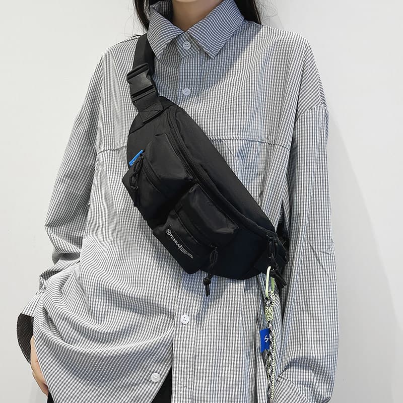 Bolsa de cintura para celular, bolsa de peito masculina, japonesa, simples, leve, ombro, pequena, feminina, Casual, espo