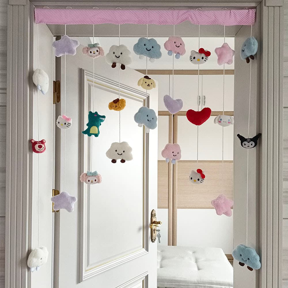 Florescendo céu estrelado menina coração quarto porta cortina perfuração-livre menina divisória cortina sala de estar po