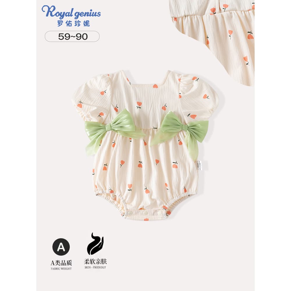 Bebê bebê macacão verão estilo fino moda bebê macacão doce triângulo macacão cem dias de idade presentes