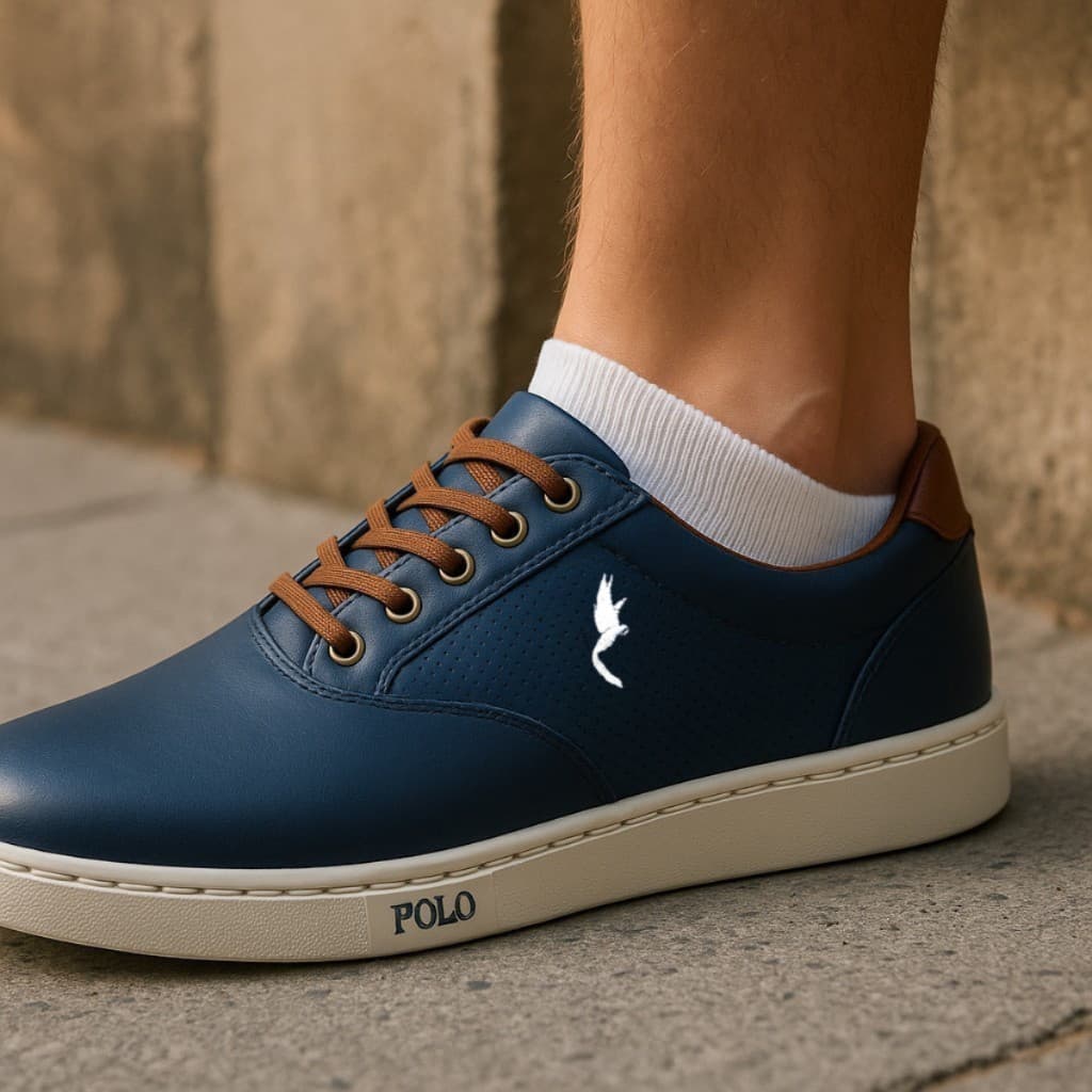 Tênis Menino Masculino Infantil Casual Azul com Relógio Digital + Meia