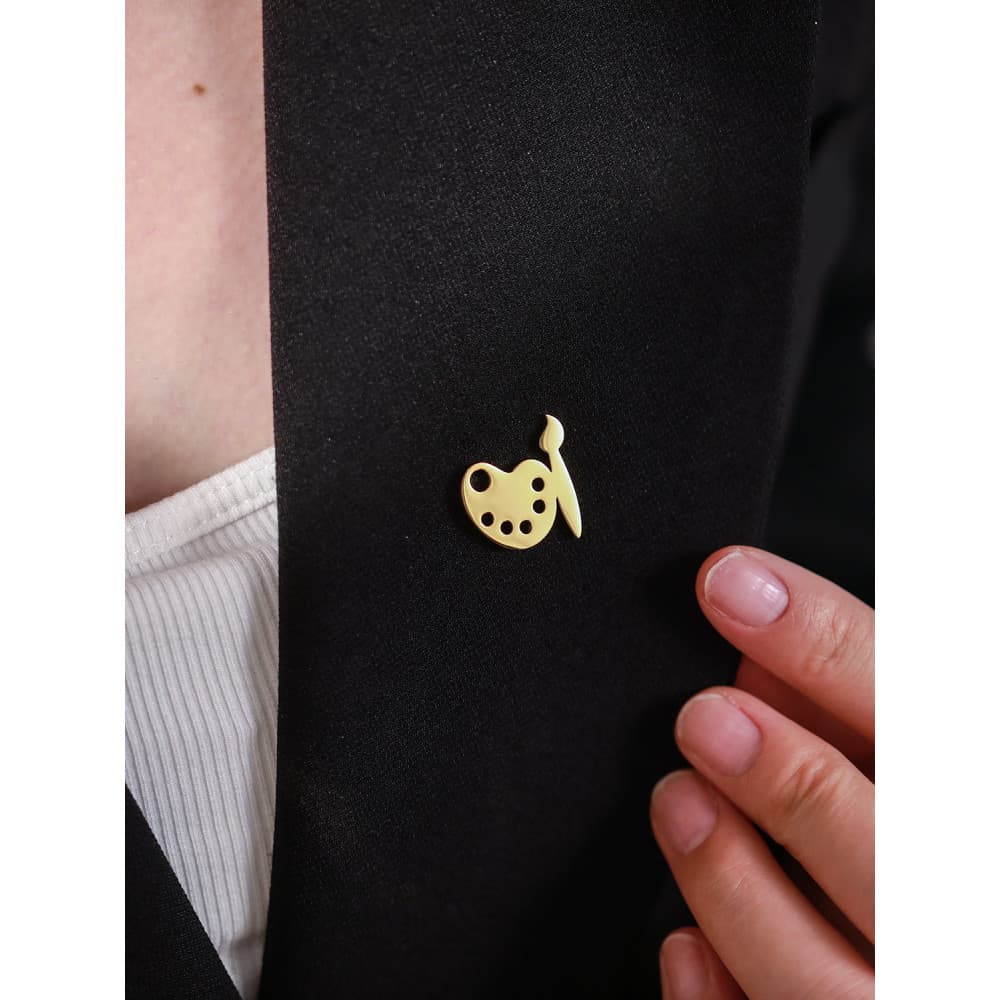 Paleta broche arte dourada estudante paleta broche colar pino saco fivela casaco terno colar pino