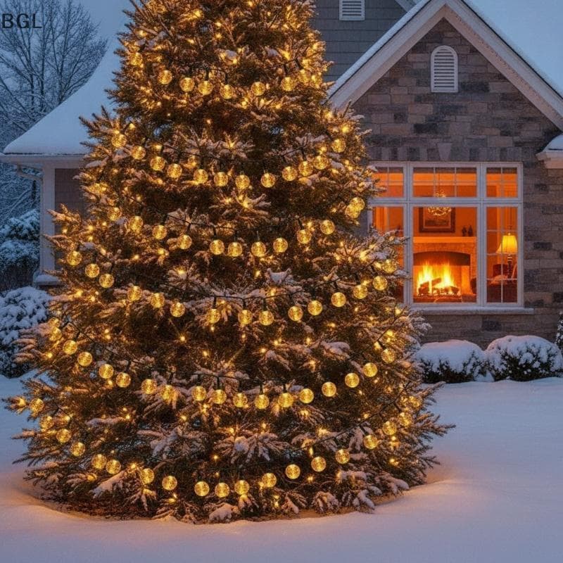 [brightlight.br] Luz Solar De Bola De Cristal De Natal 2 Pa IP65 À Prova D'água Lâmpada De Jardim Ao Ar Livre Para Decor