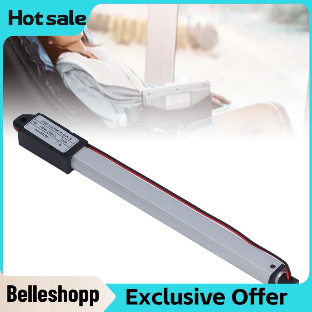Belleshopp-br Mini atuador elétrico haste de elevação linear 4mm por s 150mm curso 150N impulso com interruptor de