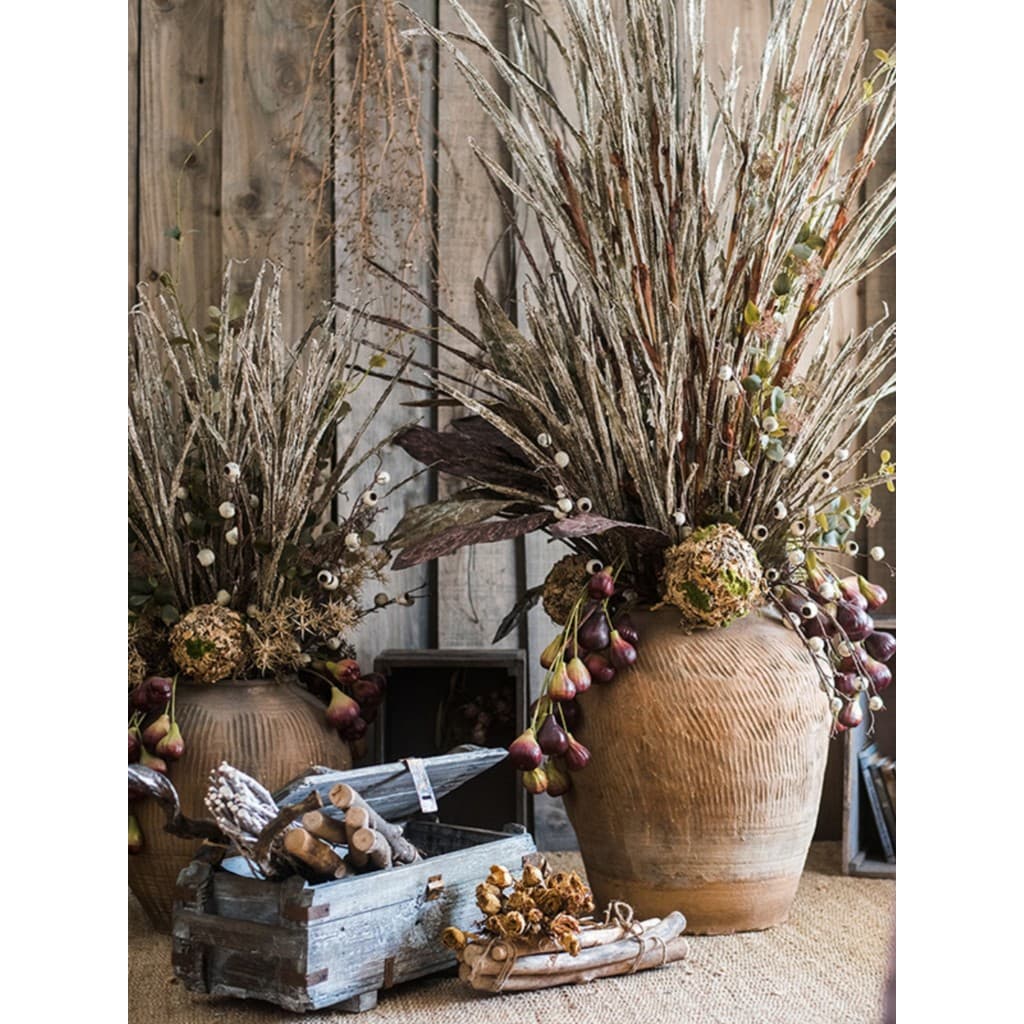 Juhan Artesanato Simulação Flor Folhas Secas Sala de Estar Flores Secas Enfeites Decorativos Retro Arranjo de Flores Fol