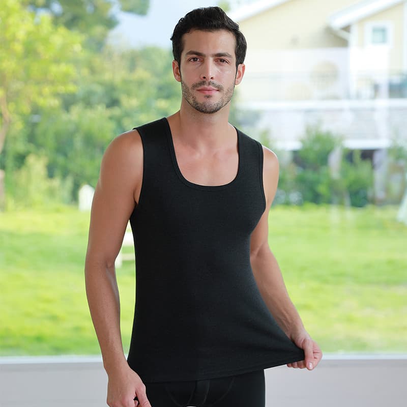 Q colete térmico masculino mais veludo espessamento outono inverno roupa interior apertada colete fino-ajuste juventude