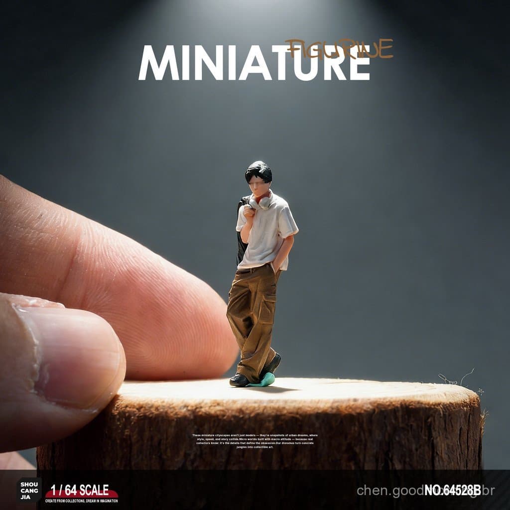 1: 64 modelo de boneca de simulação, revestimento de resina, produto acabado, ornamentos tridimensionais em miniatura, b
