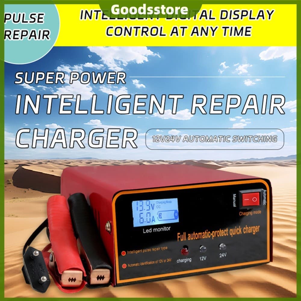 Carregador De Bateria De Dupla Tensão 12v24v Para Carros E Motocicletas [Goodsstore.br]