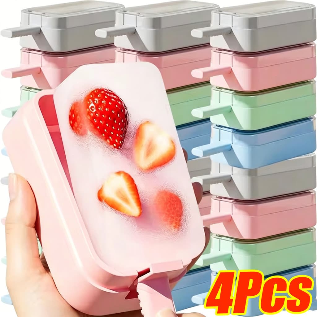 Picolé De Silicone Macio De Qualidade Alimentar Com Molde De Vara Sorvete Congelado Que Faz Recipiente Verão Suco Caseir