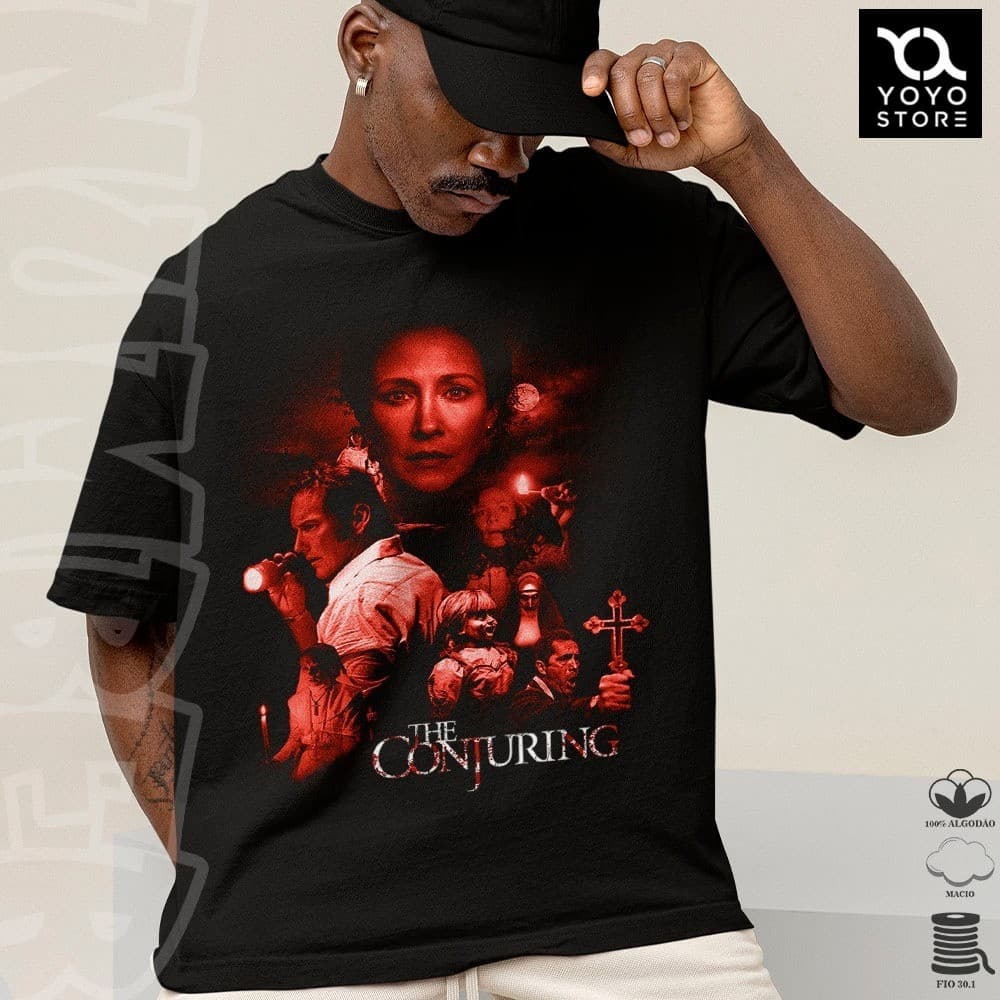 Camisa camiseta Invocação do Mal the conjuring streetwear vintage estilosa  tshirt em algodao unissex