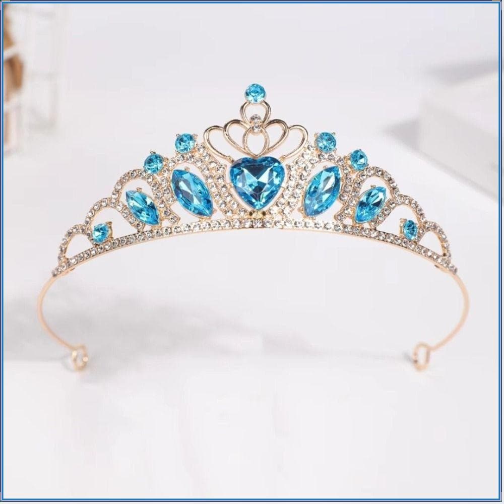 FAYSHOW 1 Peça De Strass Para Cabeça , Coroa De Cabelo Brilhante , Tiara De Princesa De Noiva , Grampo