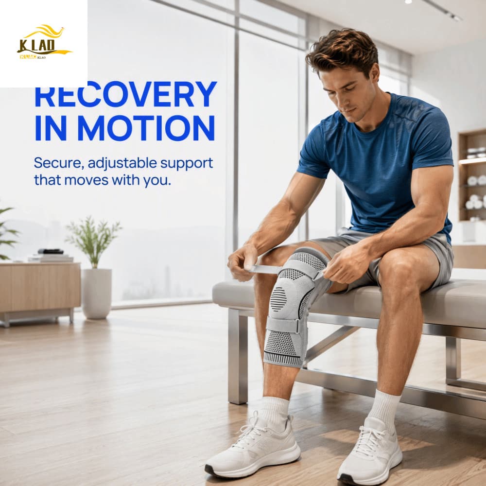 Joelheiras Esportivas KLAOSD , Joelheira Elástica De Nylon De Segurança , Alça Ajustável Respirável De Silicone Para Pat