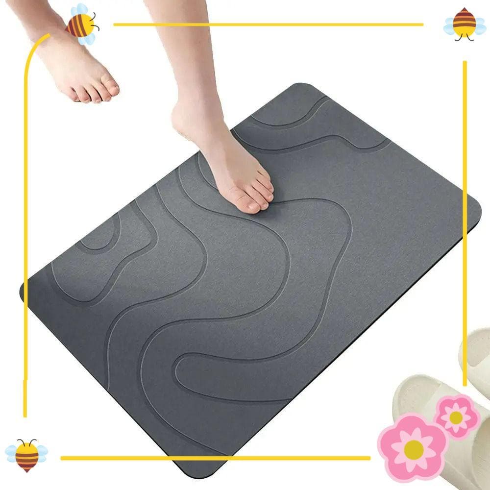 Tapete De Porta De Quarto , Antiderrapante De Banheiro De 40x60cm Cozinha Super Absorvente De Pedra De Diatomita