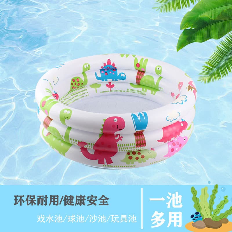 Crianças dos desenhos animados dinossauro piscina redonda menino piscina de bolinhas infantil assento bacia piscina do b