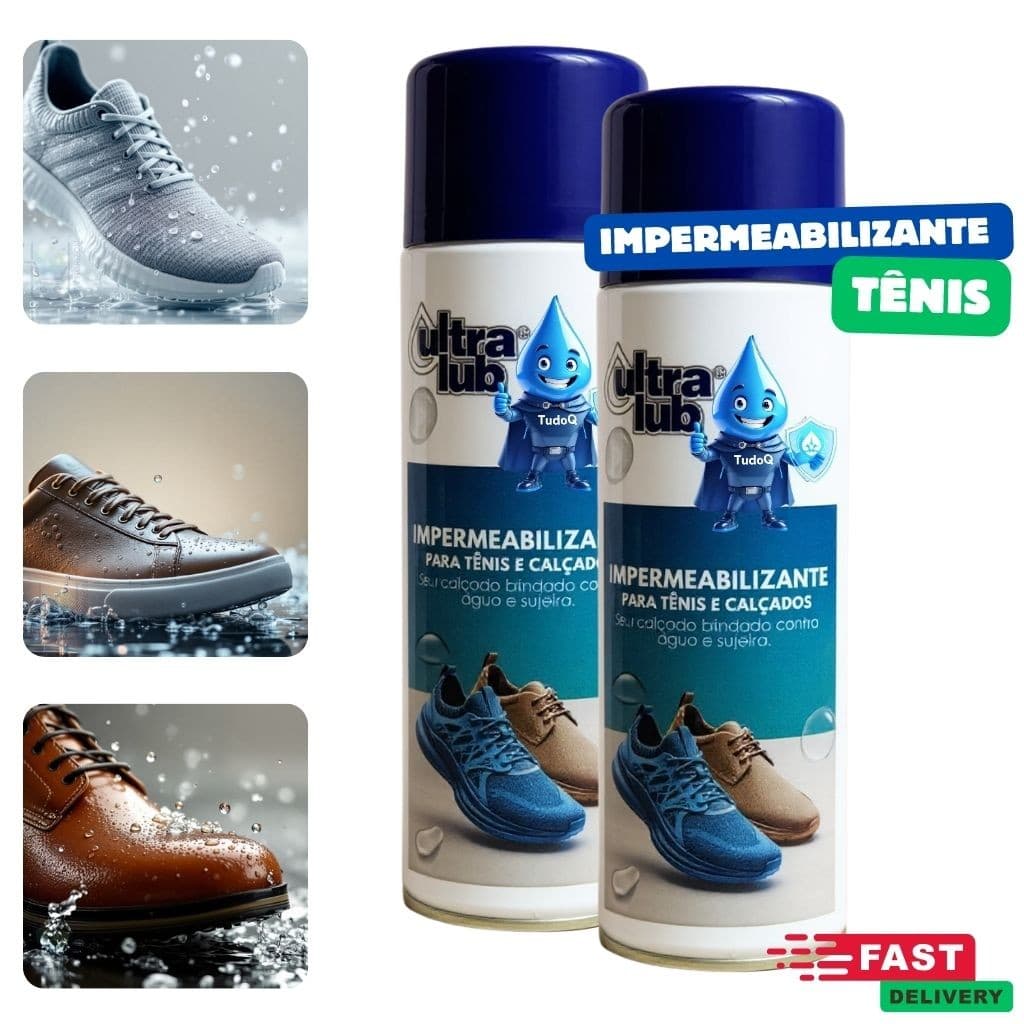 2 Impermeabilizante Tênis e Calçados 325ml TudoQ UltraLub Tênis Esportivo Couro  Escudo contra água