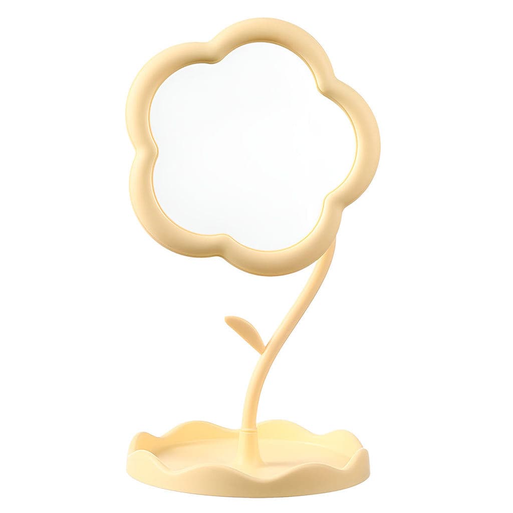 Espelho de Mesa para Maquiagem Formato Flor Pink Decorativo