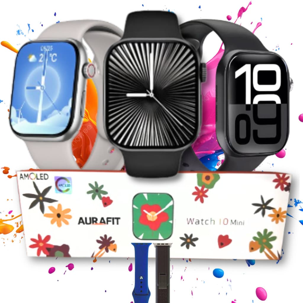 Relógio Smartwatch A10 Mini A Prova D'água Amoled 2 Pulseiras - Serie 10 - Aurafit