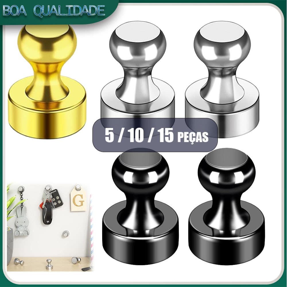 5/10/15x Super Forte Neodímio Magnético Pinos Otário Percevejo Ímã De Aço Durável Push Pin Para Geladeira Quadro Branco
