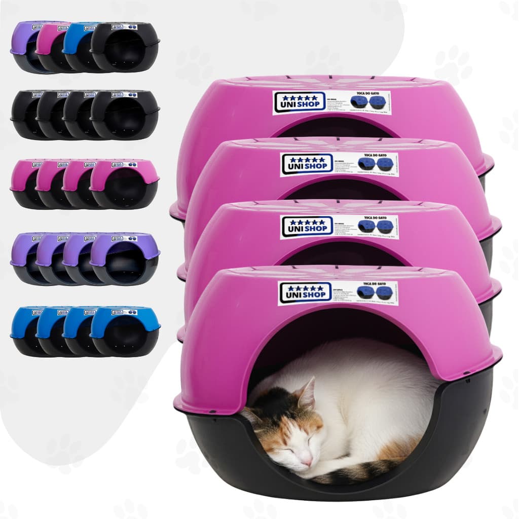 Tocas Cama Para Gatos Casinha Pet Kit 4 alt Várias Cores