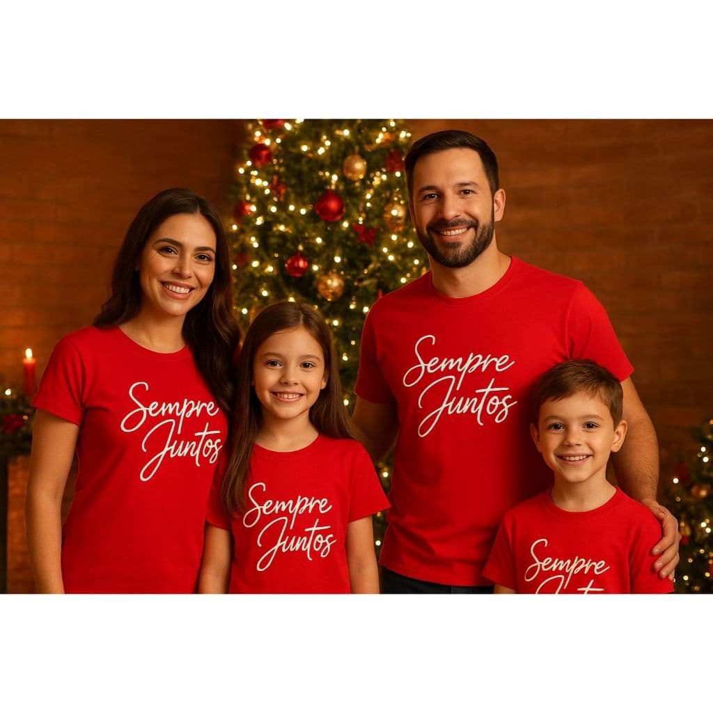 Camiseta Personalizada Feminina ou Masculino Adulto e Infantil  Sempre Juntos Presente Final de Ano. Trevix!