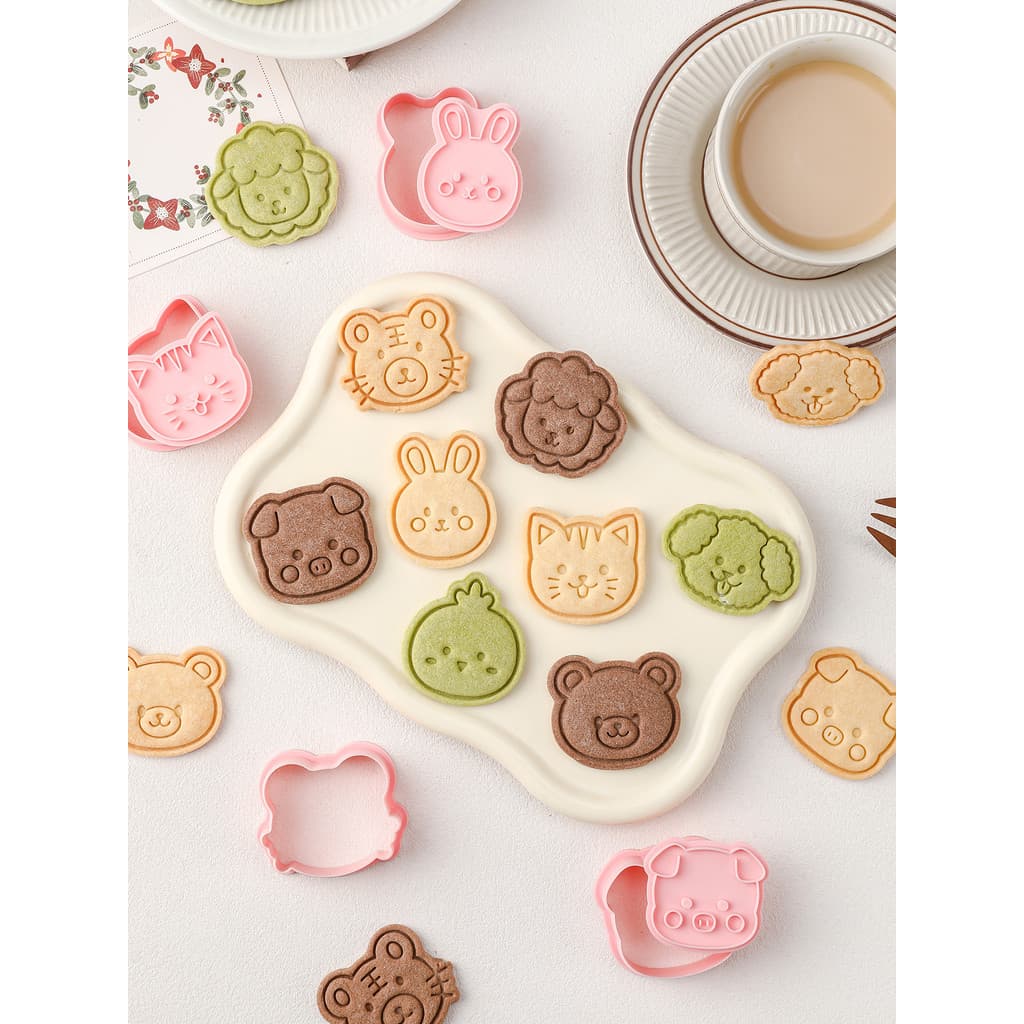 Molde de biscoito Animal dos desenhos animados dos desenhos animados filhote de cachorro tigre gato 3d tridimensional Pu