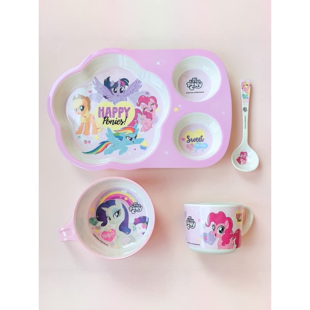 Wuhe Pony Pony Tigela infantil Tigela para bebês Resistente a choques Comer Tigela especial Prato de jantar compartiment