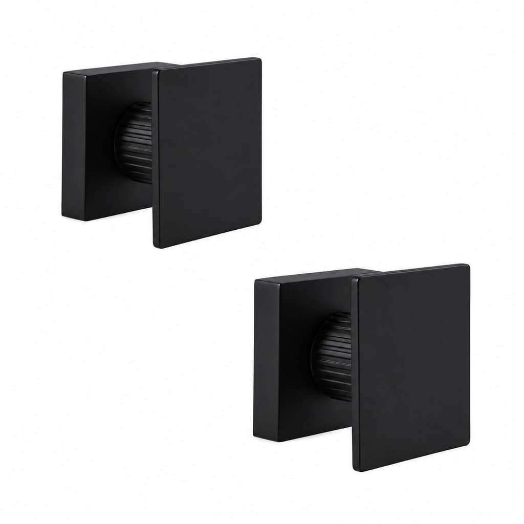 Kit Acabamento para Registro base deca Quadrado Cogumelo até 1'' pol com 2 unidades Preto Fosco