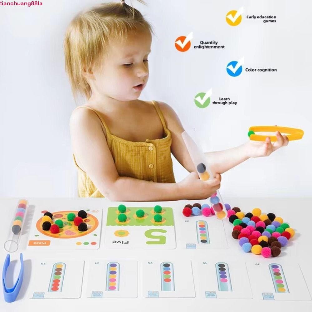 TIANCHUANG Braçadeira Bola De Pelúcia Brinquedos Montessori , Padrão De Classificação De Cores Crianças , Portátil