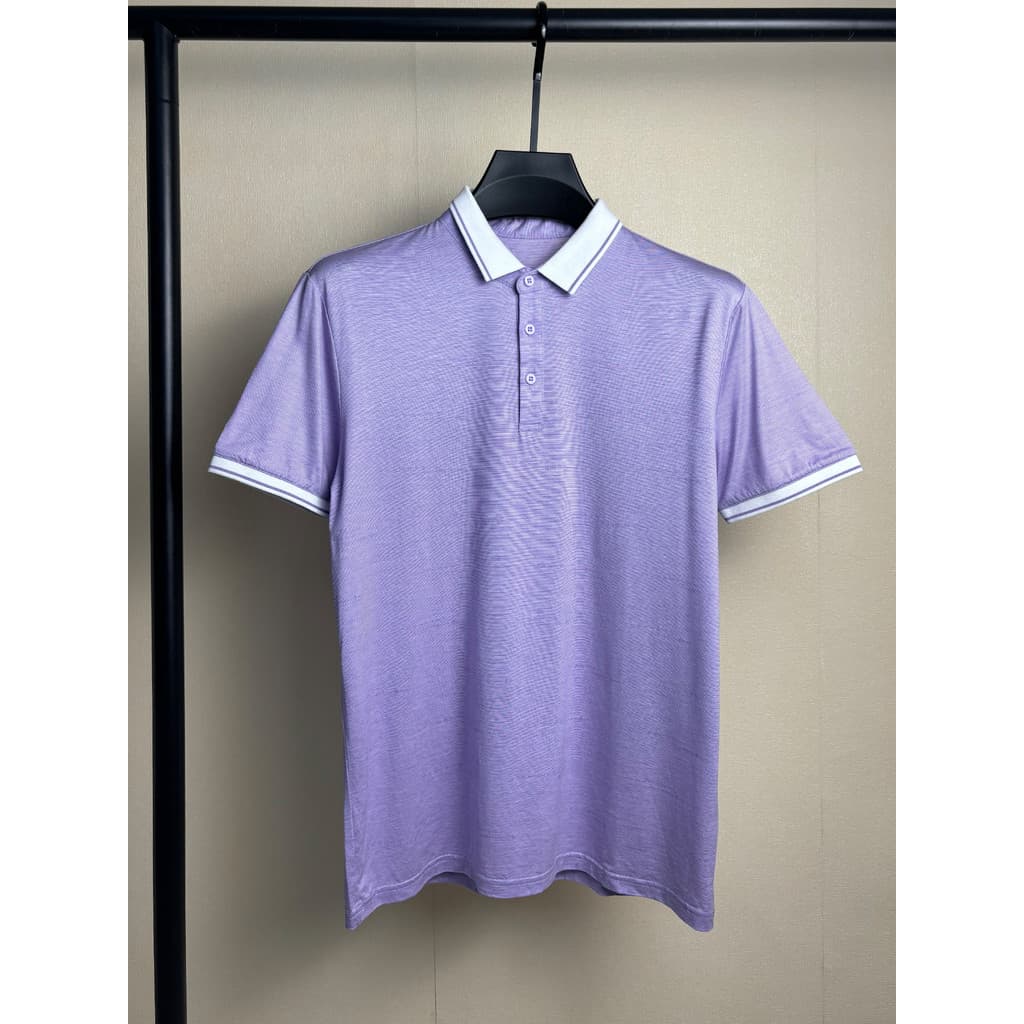 Haijiayu Camisa POLO masculina de manga curta com lapela Casual de algodão mercerizado suave e legal de verão