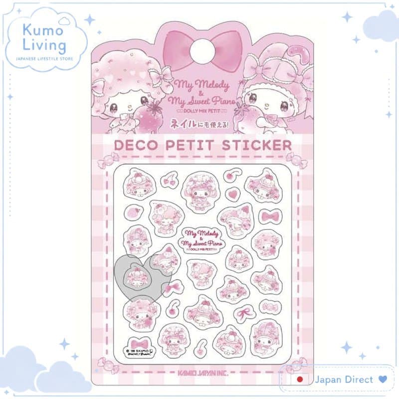Cartela de Adesivos Kamio Japan My Melody & My Sweet Piano Deco Petit / Importada do Japão