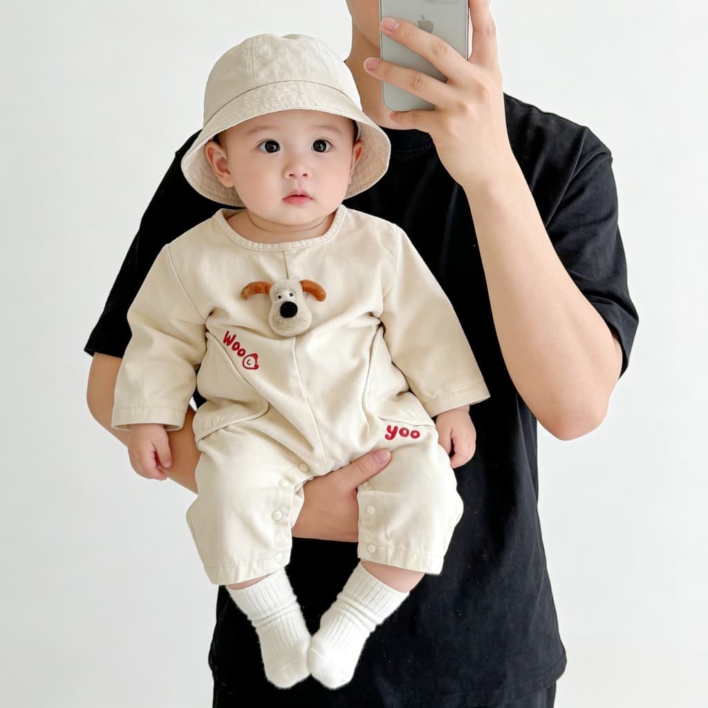 Versão coreana 2026 primavera novo estilo infantil roupas de uma peça roupas de primavera masculino feminino bebê início