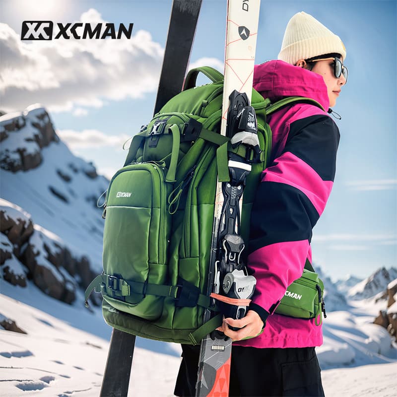 XCMAN [70L] Homens Mulheres Esqui Férias Mochila Sapato de Esqui Bolsa Kit de Ferramentas de Capacete de Esqui Competiti