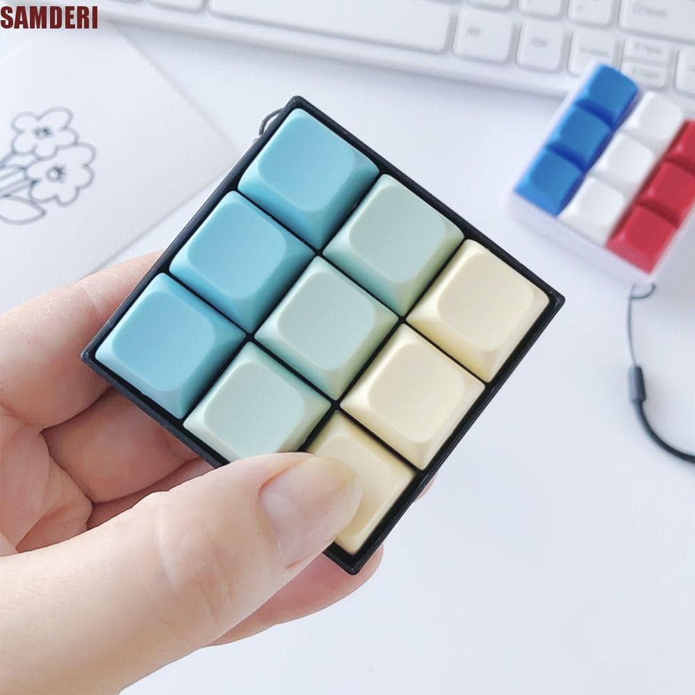 Chaveiro De Teclado SAMDERI , Brinquedo Calmante De Tampas De 9 Botões , Mecânico De Testador De Eixo Quadrado