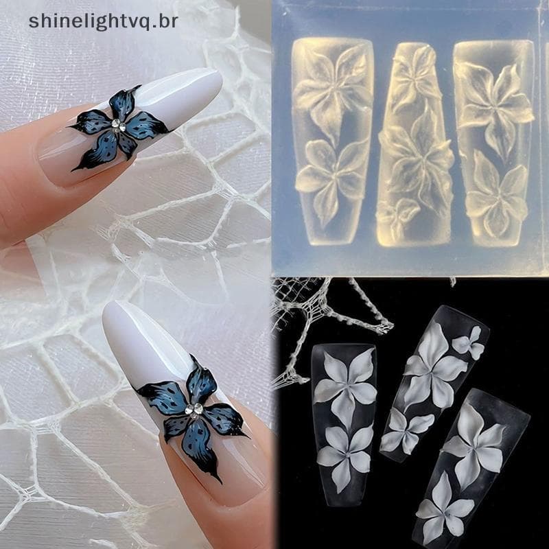 [shin] Molde Para Arte Em Unhas 3D Escultura Curvada Flor De Lírio Transparente Decorações Modelo De Silicone DIY BR