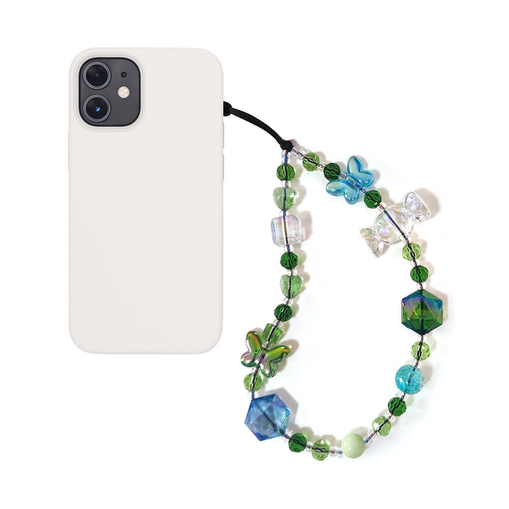 KKBEAD Estilo Primavera/Verão, Pulseira de Cristal com Contas, Corrente de Telefone com Borboleta, Estilo Único de Rua,
