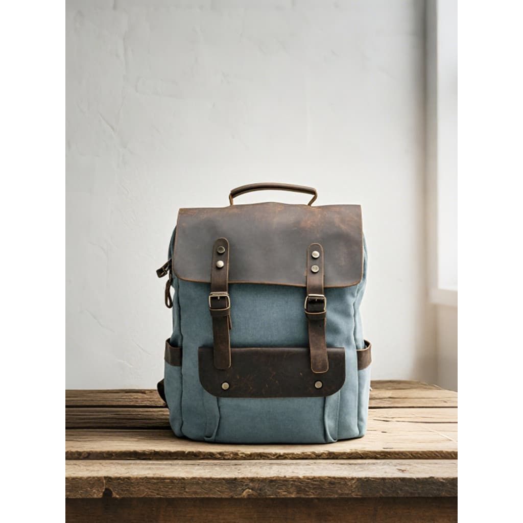 MUCHUAN Retro Bolsa de Lona Unissex Bolsa de Computador Mochila de Lona Estilo ins Viagem Caminhadas Bolsa