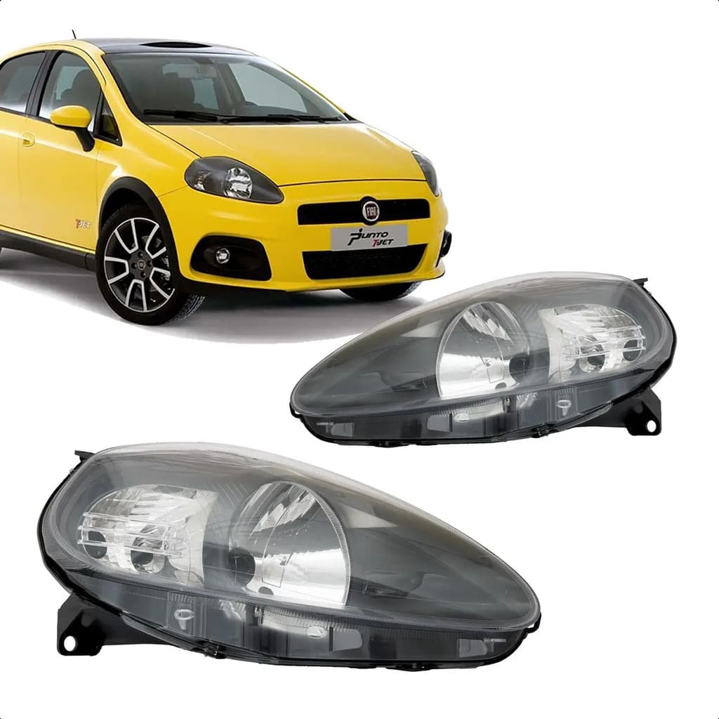 Farol Punto 2007 A 2012 Eletrico Black Soquete Redondo